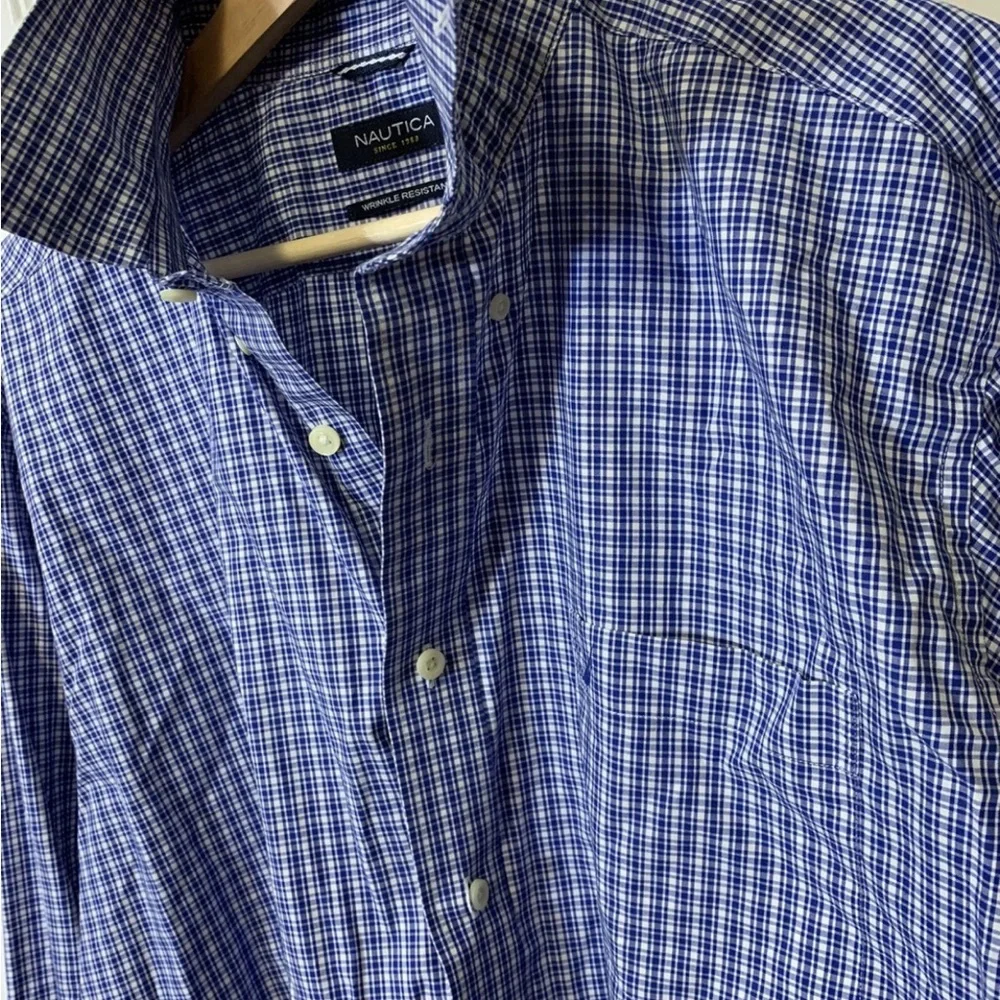 Nautica‎ Blue Checkered Men's sz xl Shirt